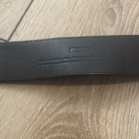 Sz L Coach Suede Leather Belt with Solid Bronze hardware - Picture 4 of 5